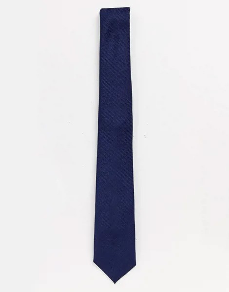 Темно-синий фактурный галстук Topman
