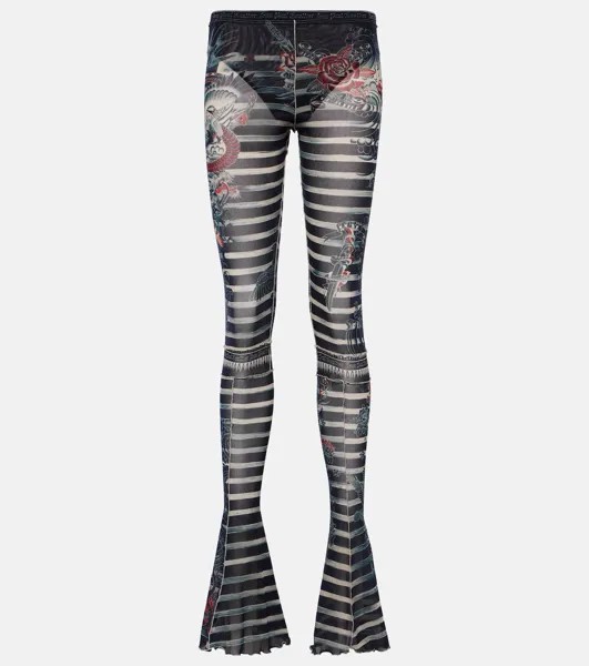 Расклешенные брюки из коллекции tattoo Jean Paul Gaultier, мультиколор