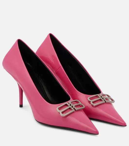 Кожаные туфли с квадратным ножом bb Balenciaga, розовый