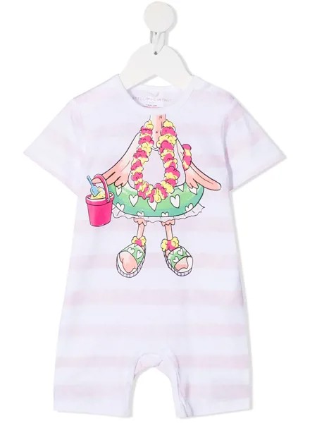 Stella McCartney Kids ромпер Flamingo с эффектом тромплей