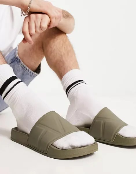 Шлепанцы цвета хаки ASOS