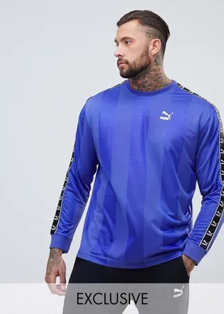 Фиолетовый футбольный лонгслив с отделкой лентой Puma эксклюзивно на ASOS