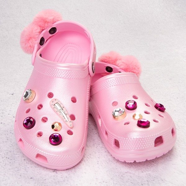 Классические блестящие сабо Crocs, цвет Flamingo