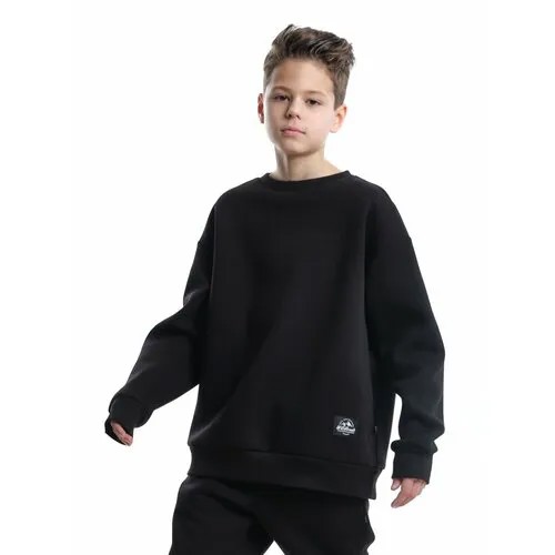 Свитшот Mini Maxi из футера высшего качества, размер 128, черный