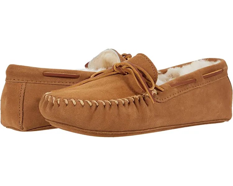 Слипперы Sheepskin Softsole Moc Minnetonka, золотой загар