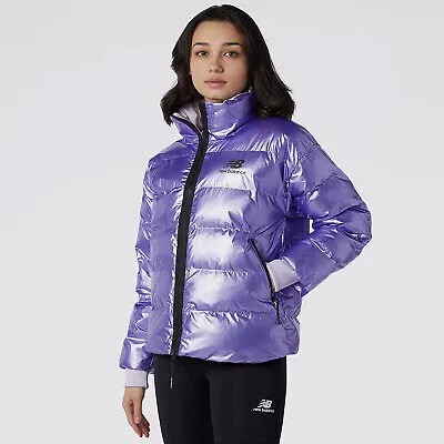 New Balance Athletics Winterized Short Synthetic Metallic Jacket Women-#39;s Astral