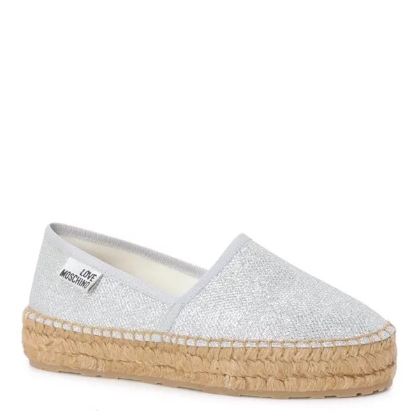 Эспадрильи женские Love Moschino JA10063G серебристые 38 EU