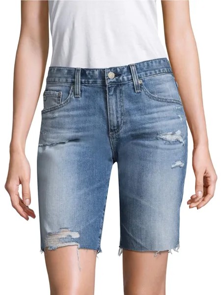 Свободные джинсовые шорты скинни Nikki AG Jeans, индиго