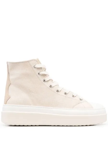 ISABEL MARANT lace-up high-top sneakers, нейтральный цвет