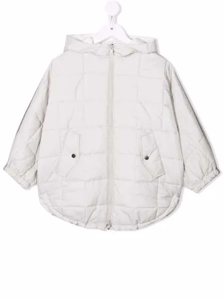 Brunello Cucinelli Kids пуховик с капюшоном