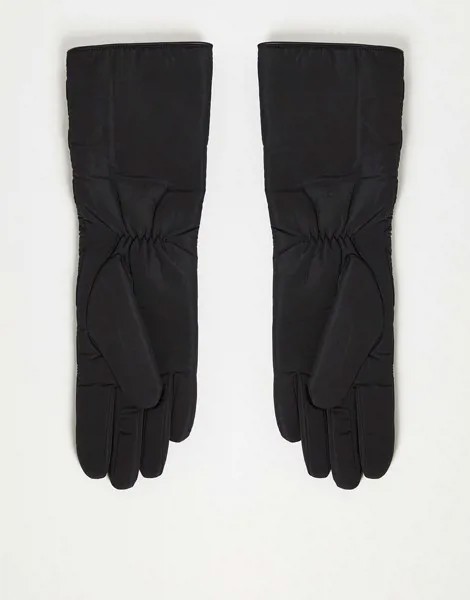 Длинные стеганые перчатки черного цвета ASOS DESIGN-Черный цвет