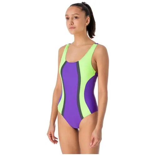 Купальник гимнастический  ONLITOP, размер 42, зеленый, фиолетовый