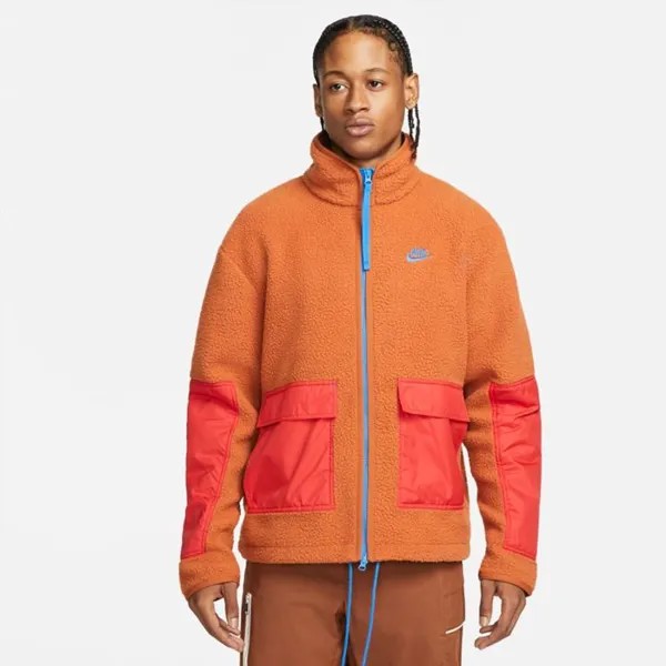 Куртка Nike SS22 Full-length zipper Cardigan Fleece Green, оранжевый