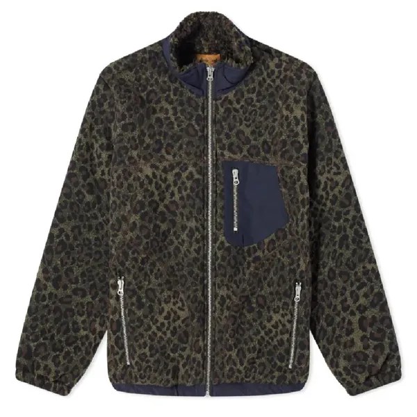 Куртка Brain Dead Leopard Reverse Sherpa, зеленый