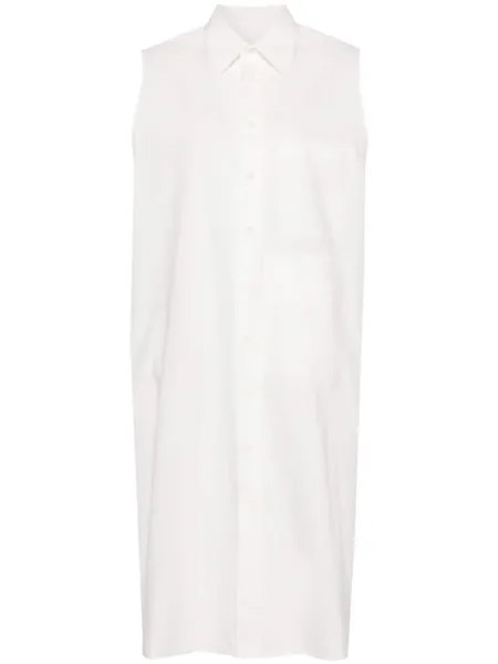 Поплиновое платье миди MM6 Maison Margiela, белый