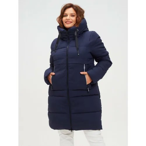 Куртка  LINA REY женская пуховик зимний, размер 60, синий