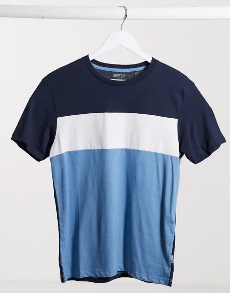 Темно-синяя футболка со вставками Burton Menswear-Темно-синий