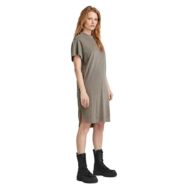 Платье G-Star Overdyed midi, коричневый