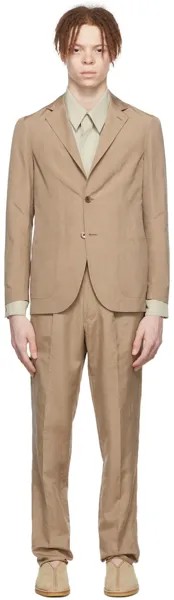 Светло-коричневый шелковый костюм Ring Jacket