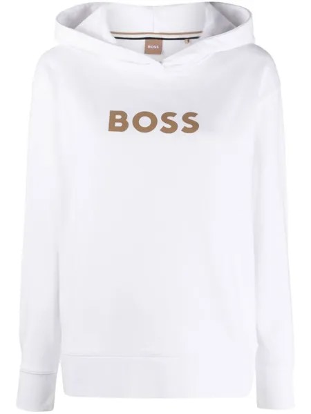 BOSS худи с логотипом, белый