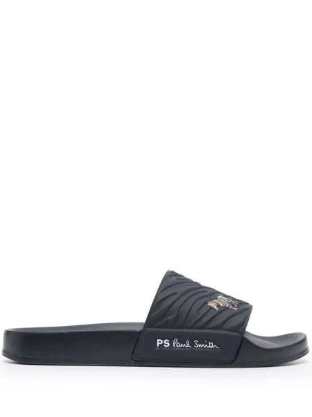 PS Paul Smith фактурные шлепанцы с зебровым принтом