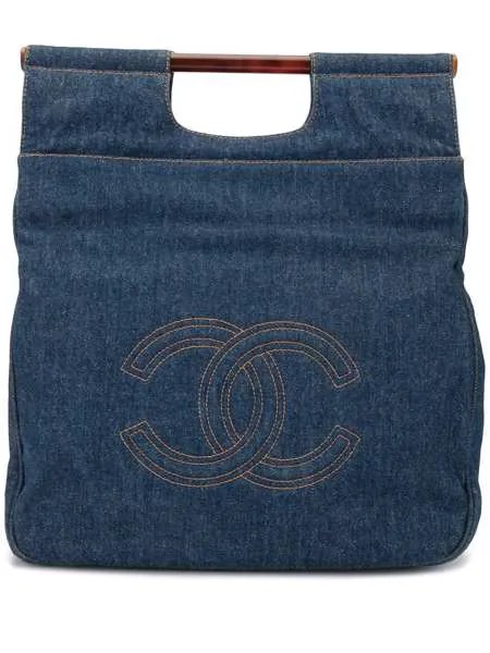 Chanel Pre-Owned джинсовая сумка-тоут 1997-го года с логотипом CC