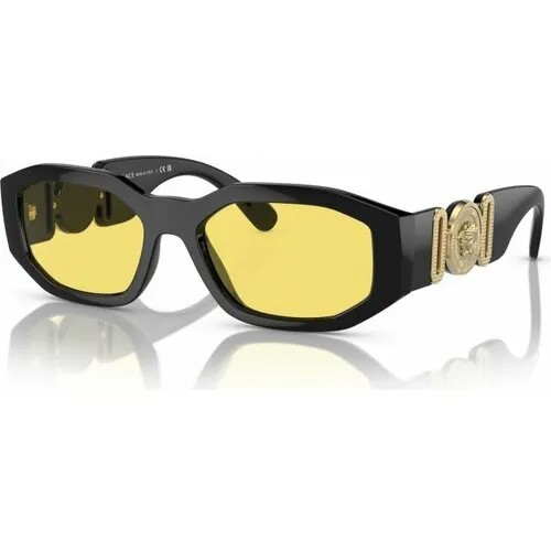 Солнцезащитные очки Versace, черный, желтый