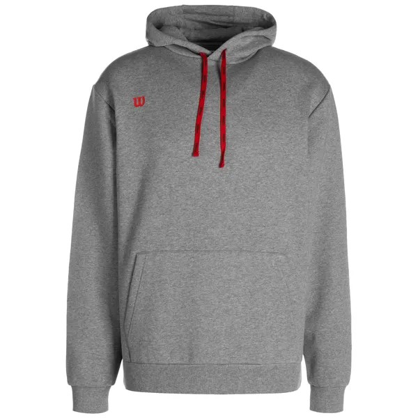 Толстовка Wilson Hoodie Fundamentals Cotton, цвет grau/rot