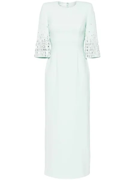 Jenny Packham платье макси Highball Queen с кристаллами, зеленый