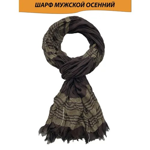 Шарф ,180х60 см, коричневый, бежевый