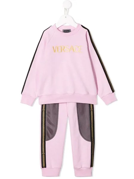 Versace Kids спортивный костюм с вышивкой логотипа