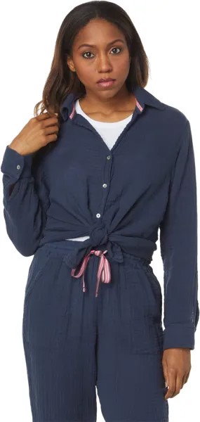 Рубашка SUNDRY Long Sleeve Button-Down, темно-синий