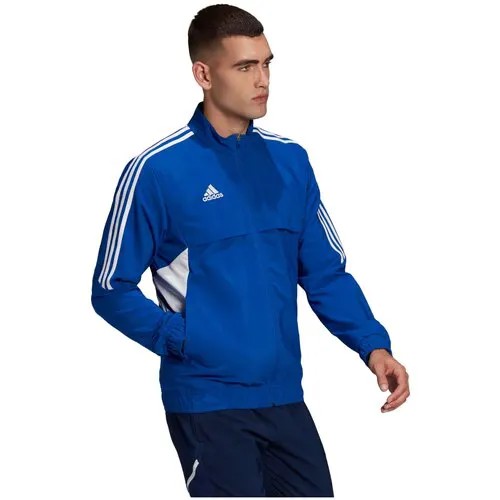 Олимпийка adidas, силуэт прилегающий, размер M, синий