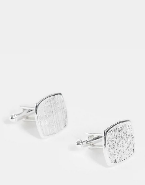 Серебристые запонки с фактурными полосами ASOS DESIGN-Серебристый