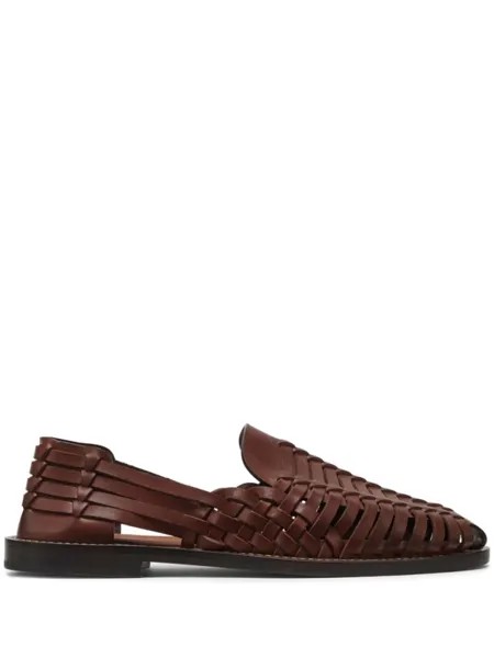 Brunello Cucinelli плетеные сандалии, коричневый