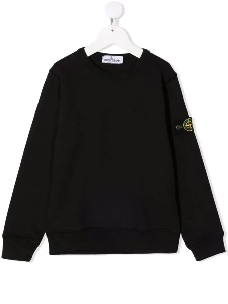 Stone Island Junior толстовка оверсайз с нашивкой-логотипом