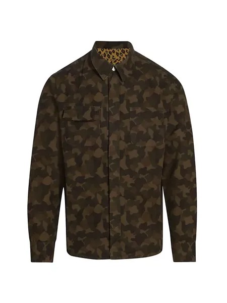 Хлопковая рабочая рубашка с камуфляжным принтом Nsf, цвет woodland camo