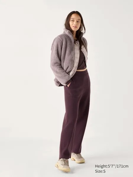 Моющиеся трикотажные брюки milano Uniqlo, бордовый