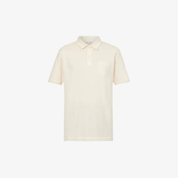 Рубашка-поло Riviera классического кроя из хлопкового джерси Sunspel, цвет undyed