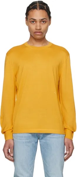 Желтый свитер с изогнутыми рукавами Helmut Lang