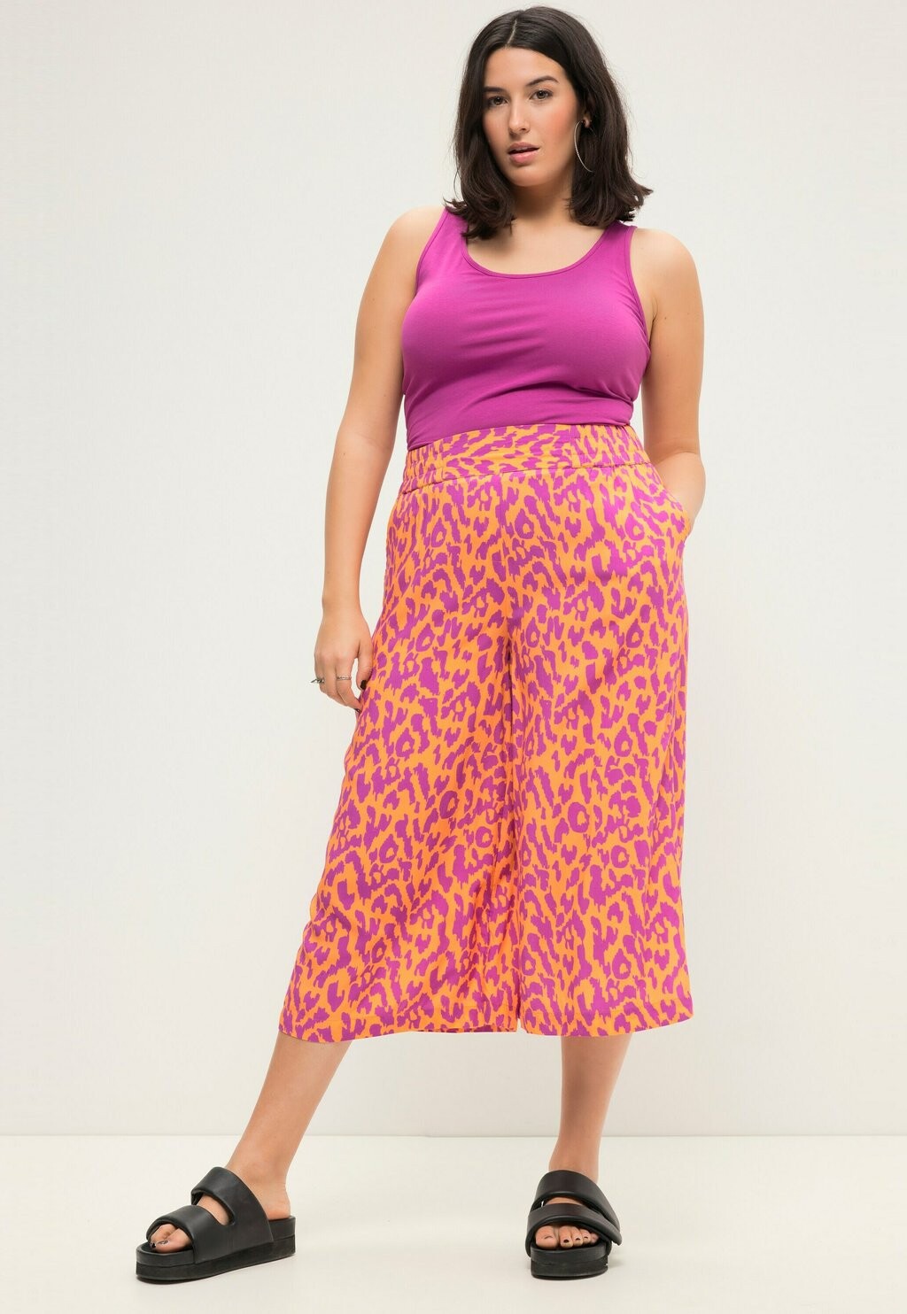 Брюки Wide Legs Color Animal Elastikbund Studio Untold, розовый