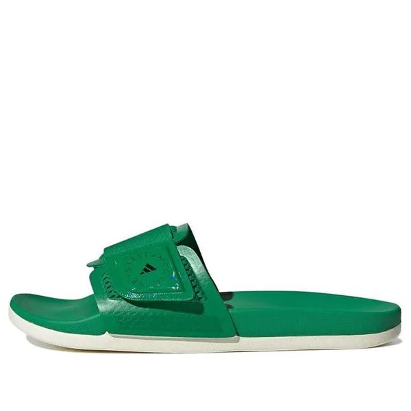 Тапочки (WMNS) adidas Slides x Stella Mccartney 'Green Black', зеленый