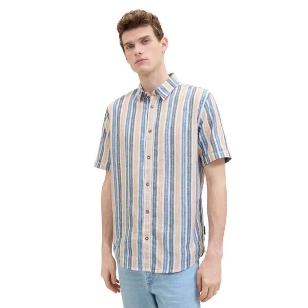 Рубашка Tom Tailor Checked Cotton Linen, разноцветный