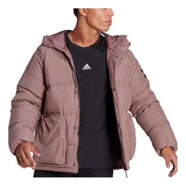 Пуховик Adidas Utilitas Down Hooded Jacket, розовый