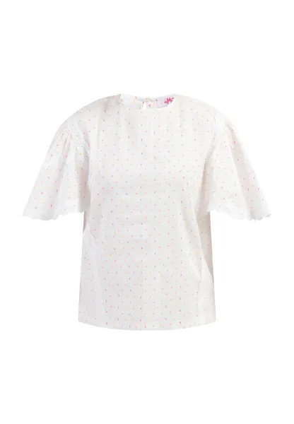Блуза myMo Mit Spitze, цвет Weiss Pinkorange Punkte