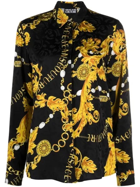 Versace Jeans Couture блузка с принтом Logo Couture, черный