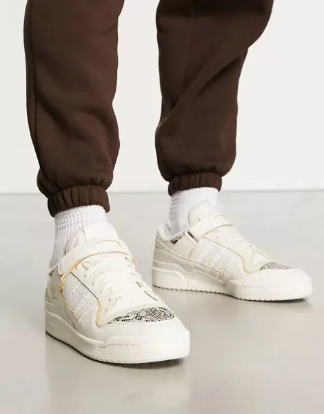 Adidas Originals Forum 84 Белые низкие кроссовки со змеиным принтом