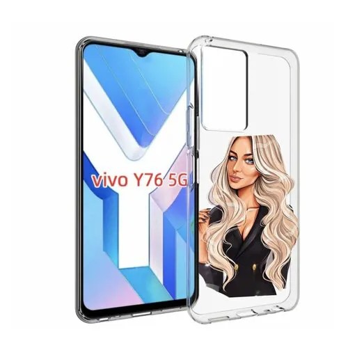 Чехол MyPads Платье-пиджак женский для Vivo Y76 5G задняя-панель-накладка-бампер