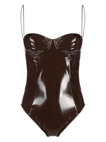Oséree купальник-балконет Latex, коричневый