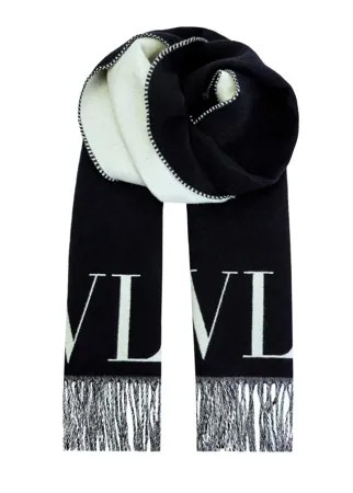 Шерстяной шарф с добавлением кашемира и макро-принтом VLTN